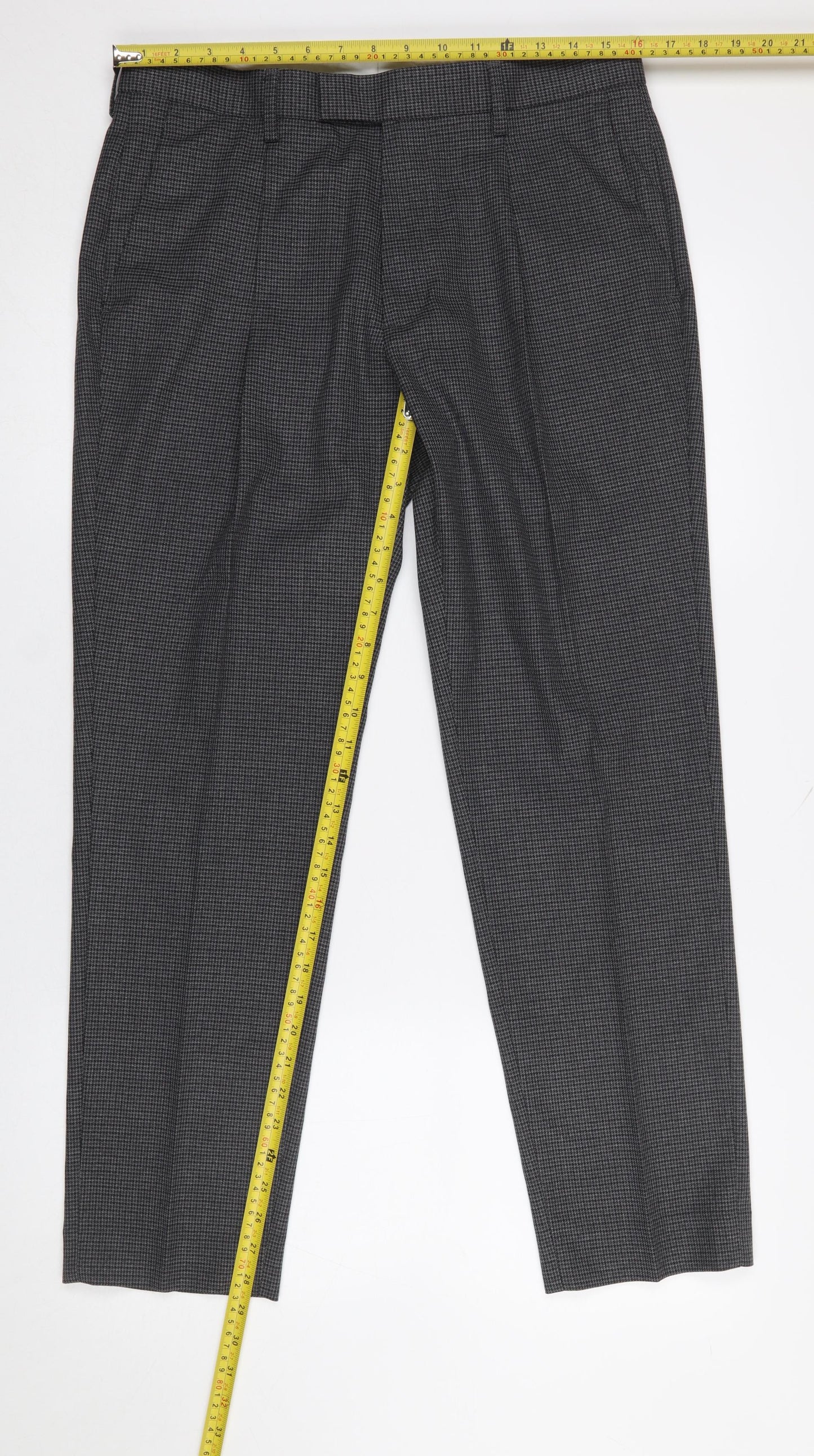 Mens UK Size 32 in Marks and Spencer Regular Fit Dress Pants Grey Trousers
