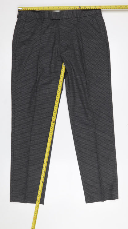 Mens UK Size 32 in Marks and Spencer Regular Fit Dress Pants Grey Trousers