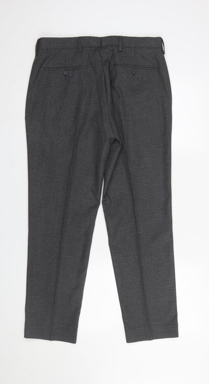 Mens UK Size 32 in Marks and Spencer Regular Fit Dress Pants Grey Trousers