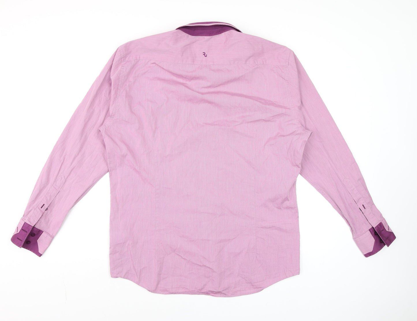Mens UK Collar Size L Remus Uomo Smart Pink  Dress Shirt