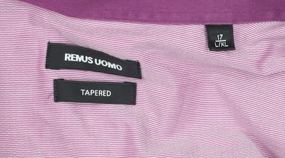 Mens UK Collar Size L Remus Uomo Smart Pink  Dress Shirt