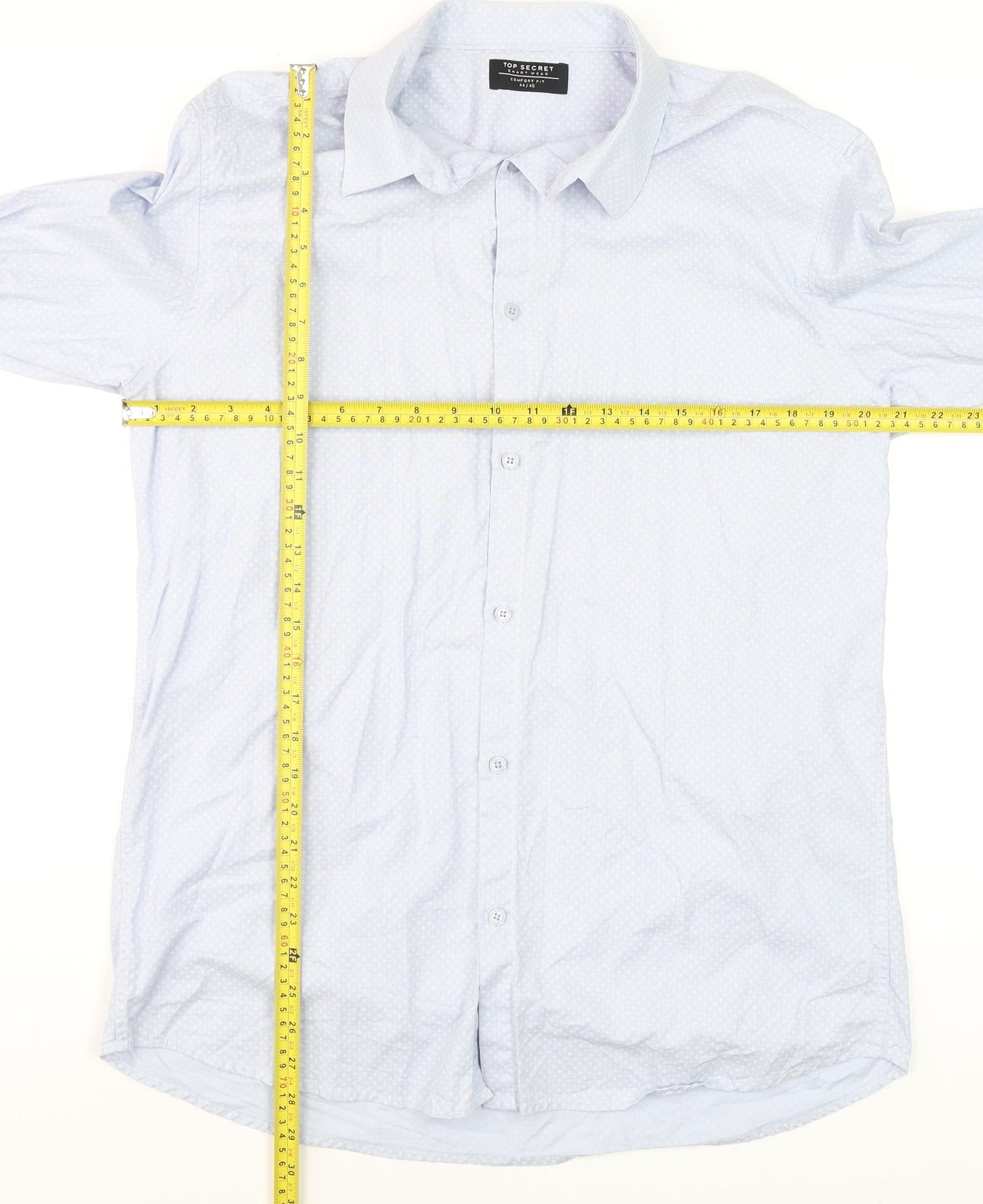 Mens UK Collar Size XL Top Secret Smart Blue  Dress Shirt