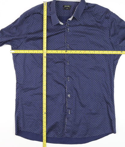 Mens UK Collar Size M Remus Uomo Smart Blue  Dress Shirt