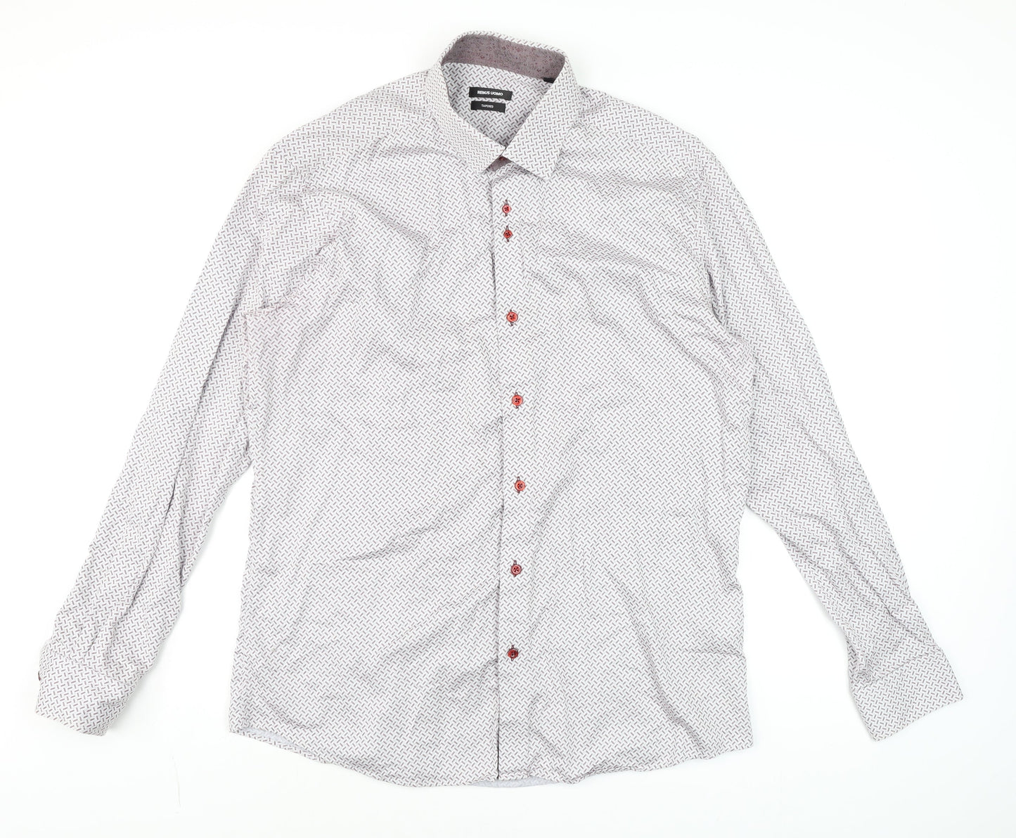 Mens UK Collar Size 17 Remus Uomo Smart White  Dress Shirt