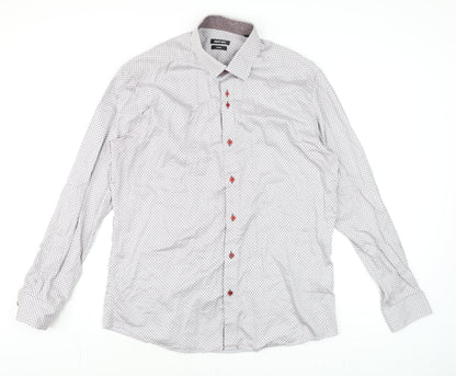 Mens UK Collar Size 17 Remus Uomo Smart White  Dress Shirt