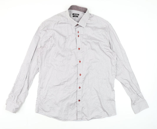 Mens UK Collar Size 17 Remus Uomo Smart White  Dress Shirt