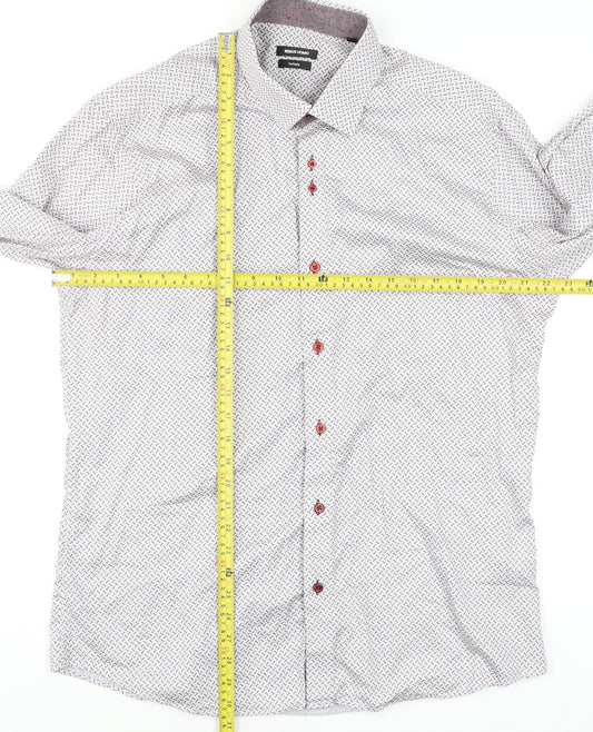 Mens UK Collar Size 17 Remus Uomo Smart White  Dress Shirt