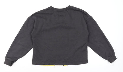 Womens UK Size S Pull&Bear Black Pullover Sweatshirt