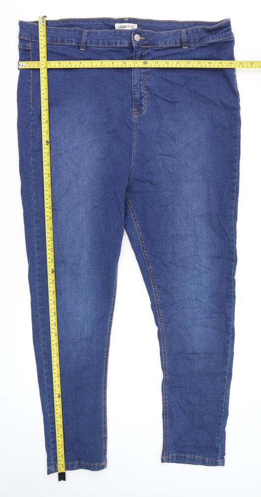 Womens UK Size 22 Urban Bliss Regular Fit Skinny Blue Jeans