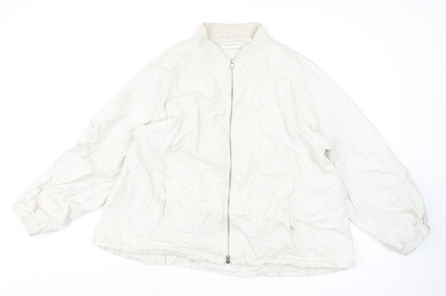 Womens UK Size L Carolyn Donnelly The Edit Beige Bomber Jacket