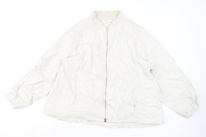 Womens UK Size L Carolyn Donnelly The Edit Beige Bomber Jacket
