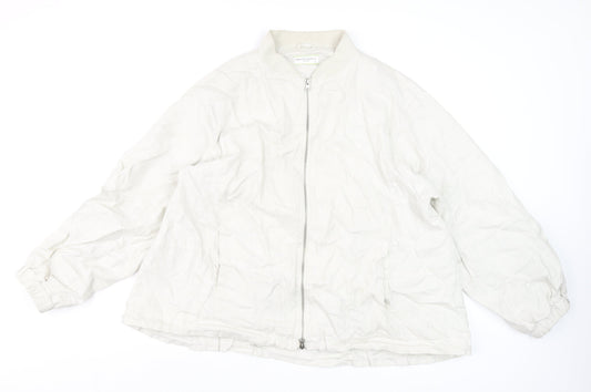 Womens UK Size L Carolyn Donnelly The Edit Beige Bomber Jacket