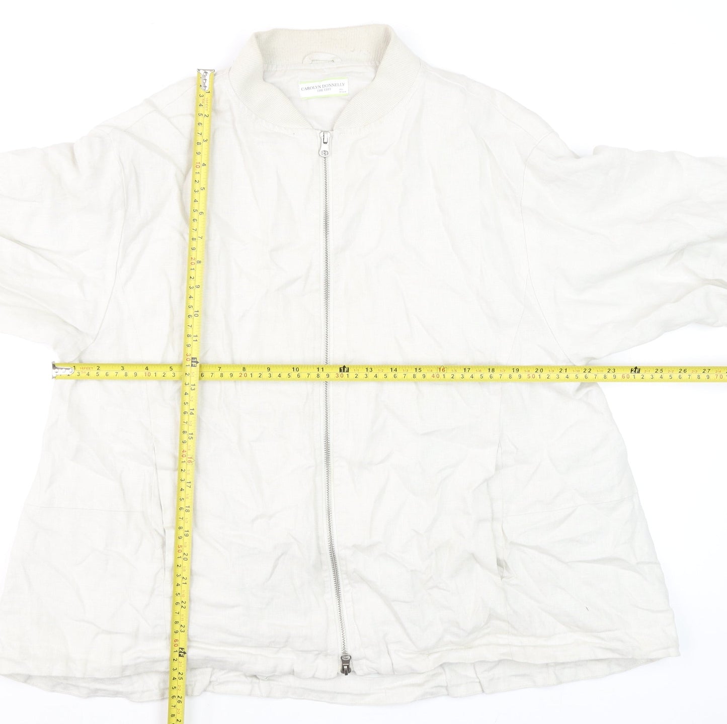 Womens UK Size L Carolyn Donnelly The Edit Beige Bomber Jacket