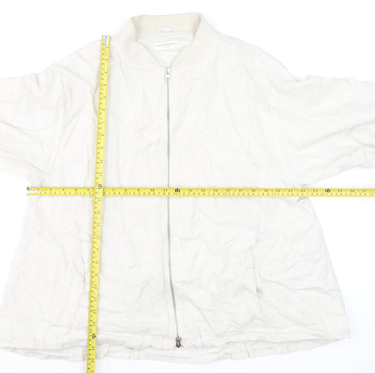 Womens UK Size L Carolyn Donnelly The Edit Beige Bomber Jacket