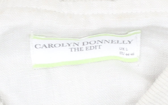 Womens UK Size L Carolyn Donnelly The Edit Beige Bomber Jacket