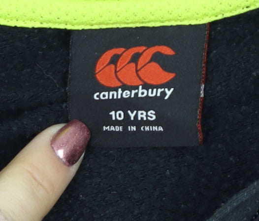 Boys UK Size 10 Years Canterbury Black Full Zip Hoodie