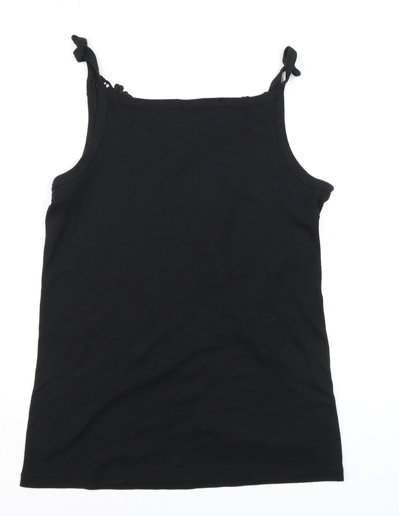 Chicca Women Black Cotton Crochet Trim Camisole Tank Top Size 20