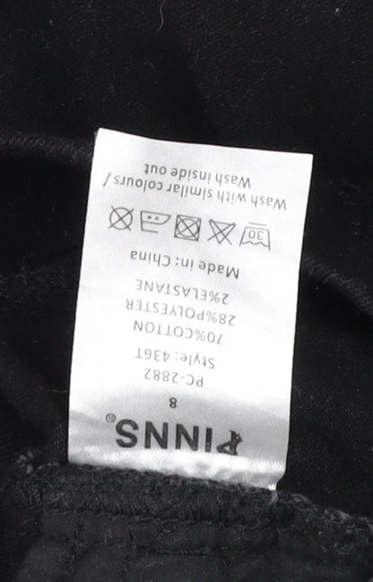 Womens UK Size 8 PINNS Slim Fit Skinny Black Jeans