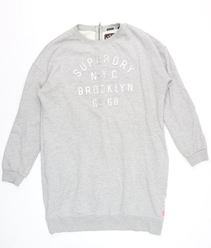 Womens UK Size XL Superdry Grey Pullover Sweatshirt