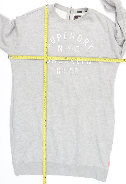 Womens UK Size XL Superdry Grey Pullover Sweatshirt