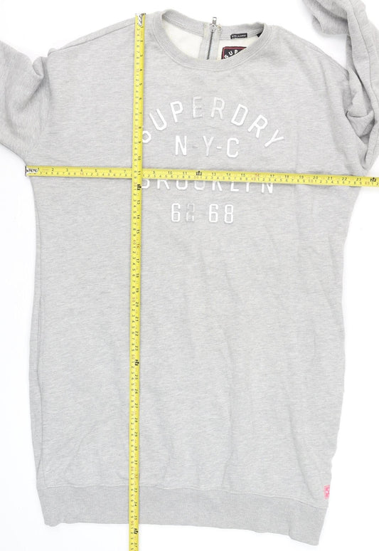 Womens UK Size XL Superdry Grey Pullover Sweatshirt