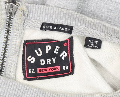 Womens UK Size XL Superdry Grey Pullover Sweatshirt