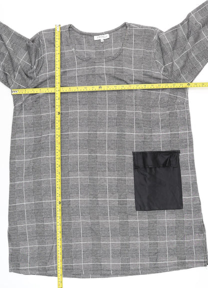 Womens UK Size M Zhenzi Grey Tunic Blouse