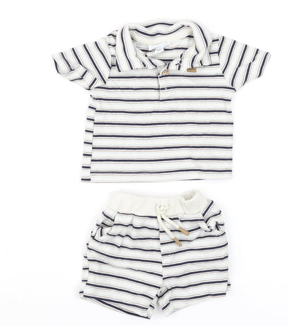Calvin Klein Unisex Baby Multicoloured 3-6M Striped Jersey Shorts Set