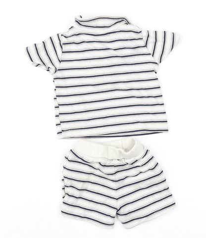 Calvin Klein Unisex Baby Multicoloured 3-6M Striped Jersey Shorts Set
