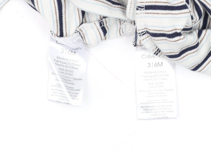 Calvin Klein Unisex Baby Multicoloured 3-6M Striped Jersey Shorts Set