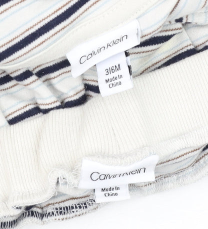 Calvin Klein Unisex Baby Multicoloured 3-6M Striped Jersey Shorts Set
