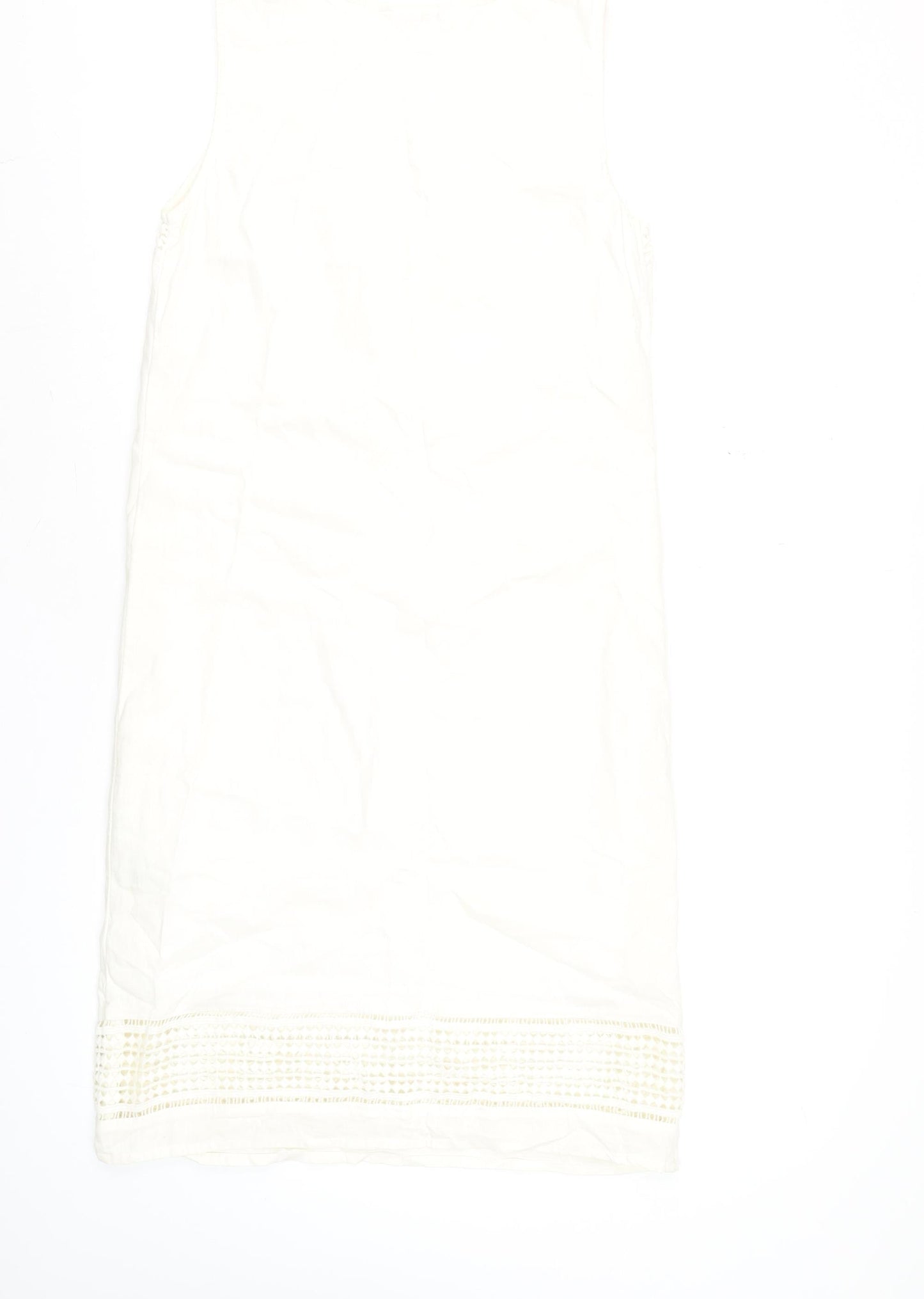 Marks and Spencer Women’s Ivory Linen Blend Sleeveless Knee Length Shift Dress Size 12