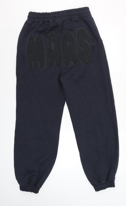 Mens UK Size S Mars The Label Regular Fit Jogger Black Trousers
