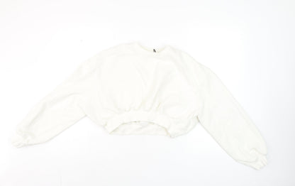 Womens UK Size S Zara White Pullover Sweatshirt