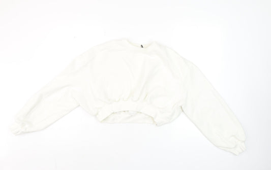 Womens UK Size S Zara White Pullover Sweatshirt