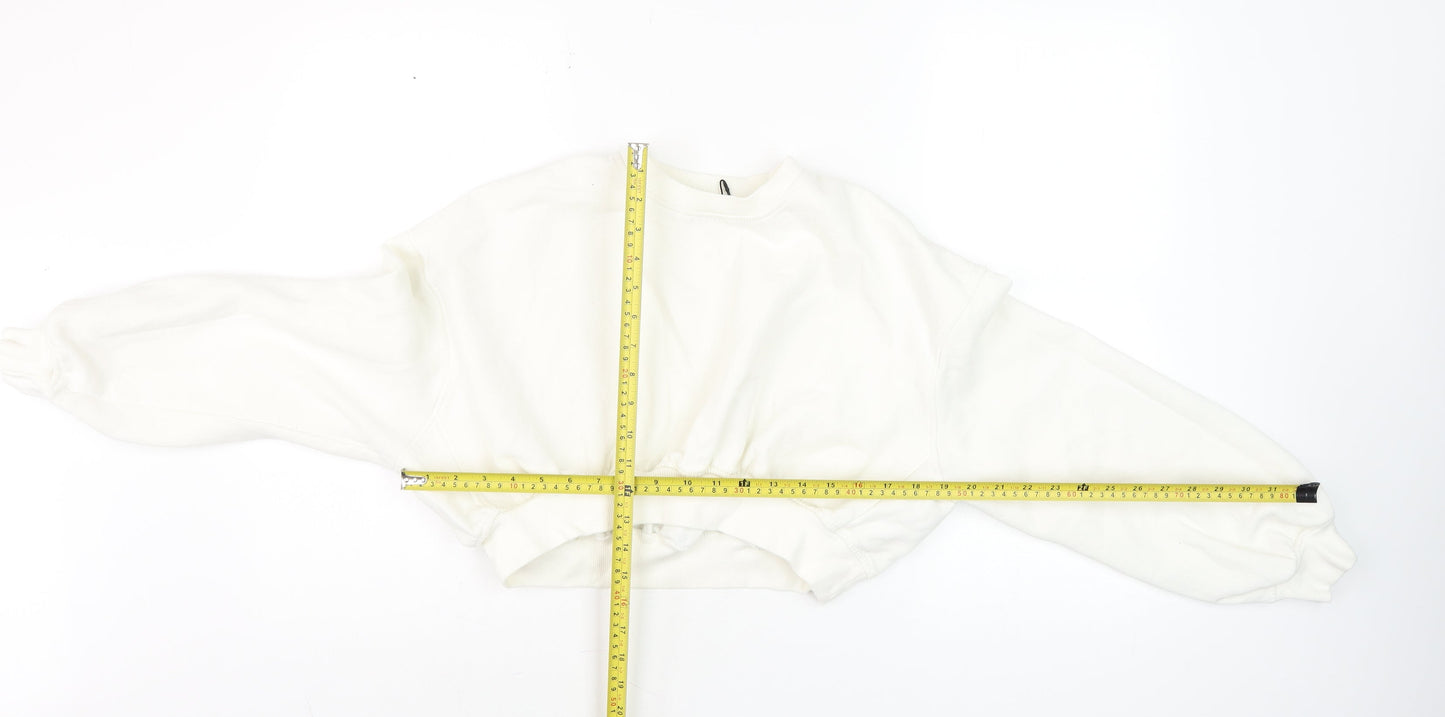 Womens UK Size S Zara White Pullover Sweatshirt