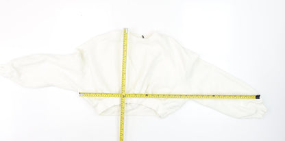 Womens UK Size S Zara White Pullover Sweatshirt