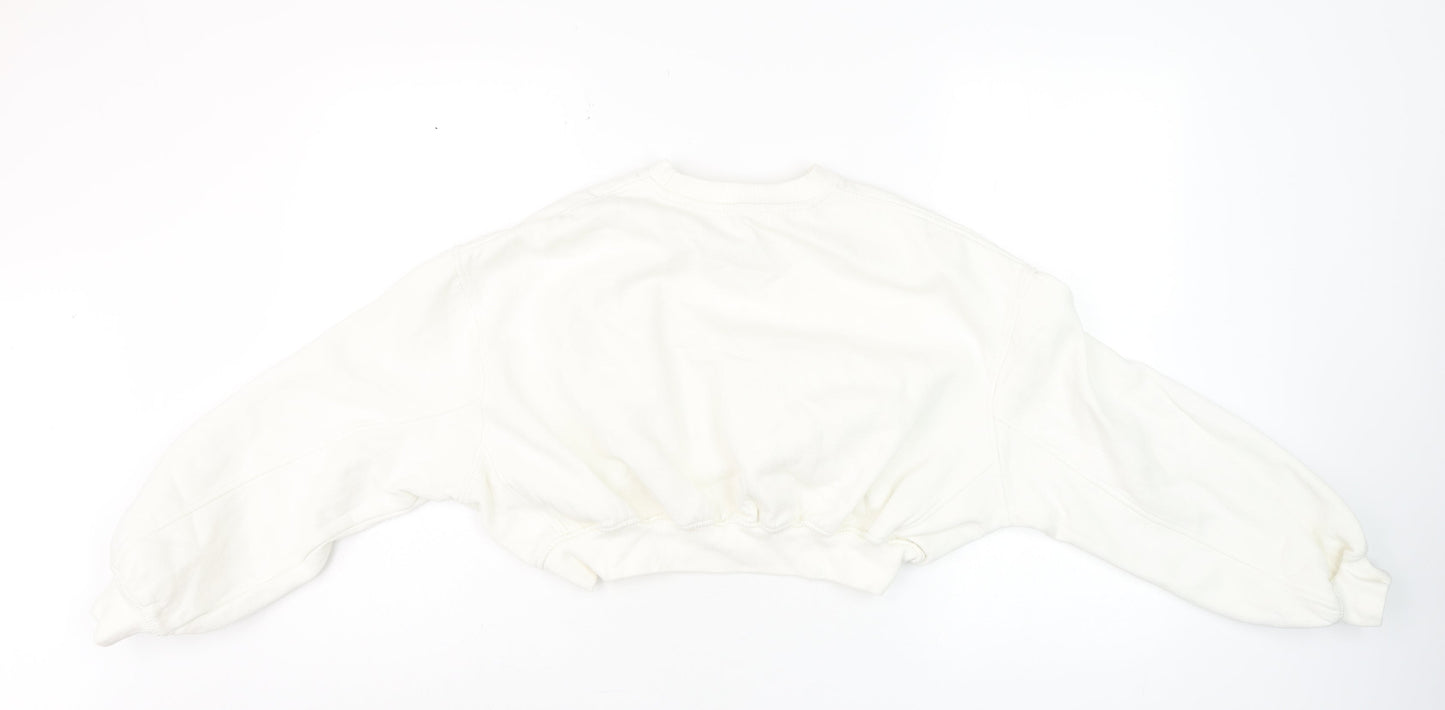 Womens UK Size S Zara White Pullover Sweatshirt