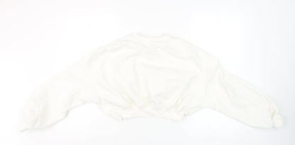 Womens UK Size S Zara White Pullover Sweatshirt