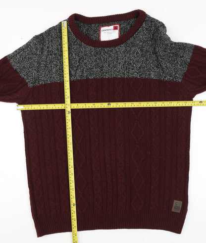 Mens UK Size L CENTERED Red Pullover Jumper