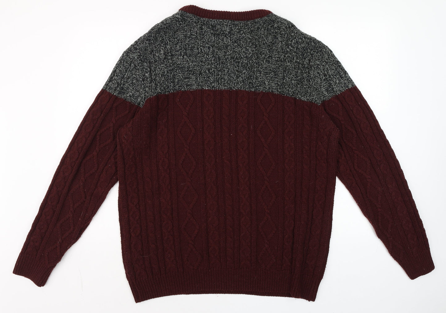 Mens UK Size L CENTERED Red Pullover Jumper