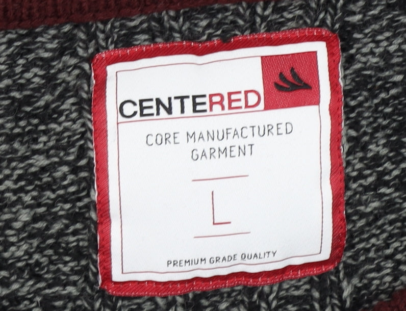 Mens UK Size L CENTERED Red Pullover Jumper