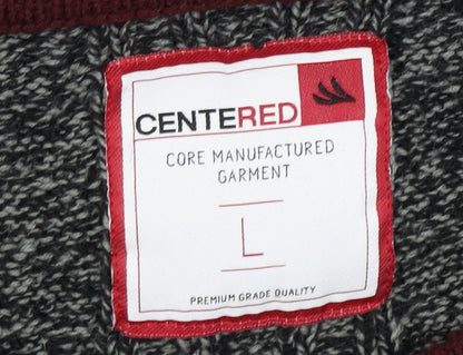 Mens UK Size L CENTERED Red Pullover Jumper
