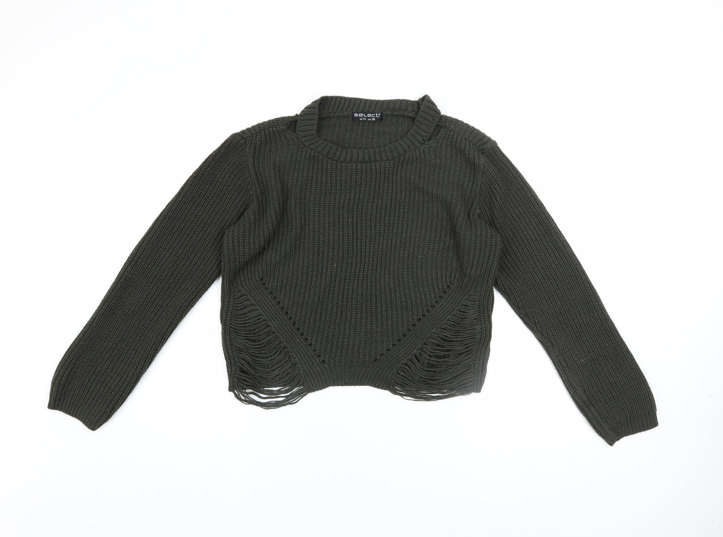 Womens UK Size 10 Select Green Pullover Jumper