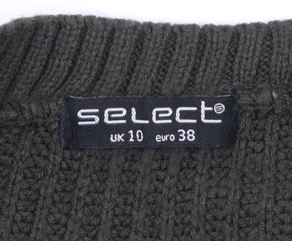 Womens UK Size 10 Select Green Pullover Jumper