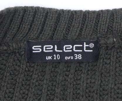 Womens UK Size 10 Select Green Pullover Jumper