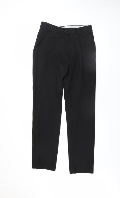 Mens UK Size 30YL 1880 Club Regular Fit Business Formal Workwear Black Trousers