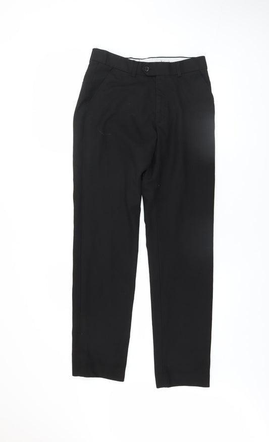 Mens UK Size 30YL 1880 Club Regular Fit Business Formal Workwear Black Trousers