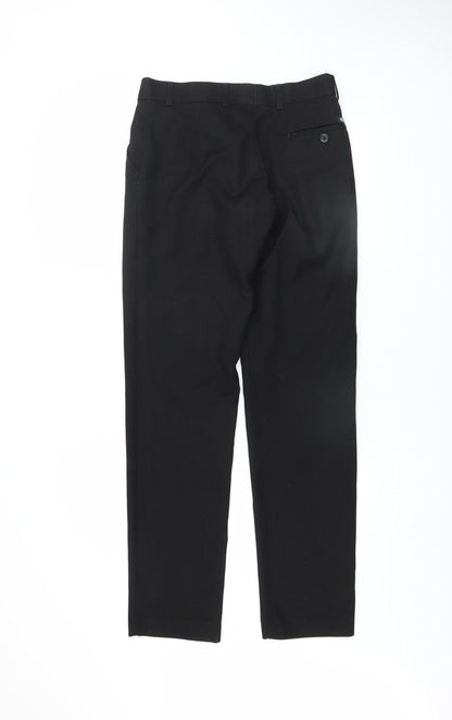 Mens UK Size 30YL 1880 Club Regular Fit Business Formal Workwear Black Trousers