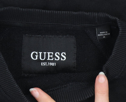Mens UK Size M GUESS Black Pullover Sweatshirt
